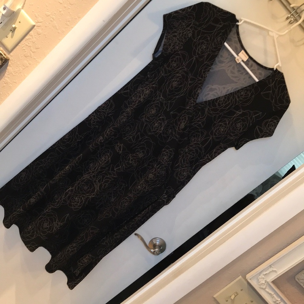 Black floral pattern dress